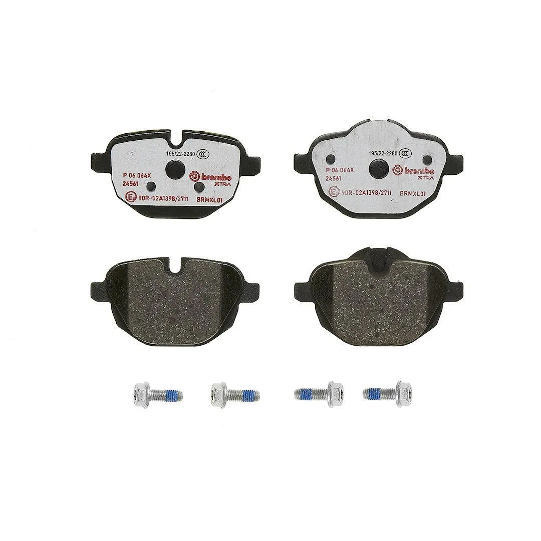 P06064X – BREMBO Brake Pad, FMSI Number D1473-8672 Low-Metallic Set Of 4 With Mounting Hardware